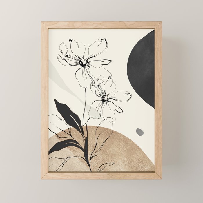 Abstract Art Minimal Flowers 3 Mini Art Print Gallery Image 1