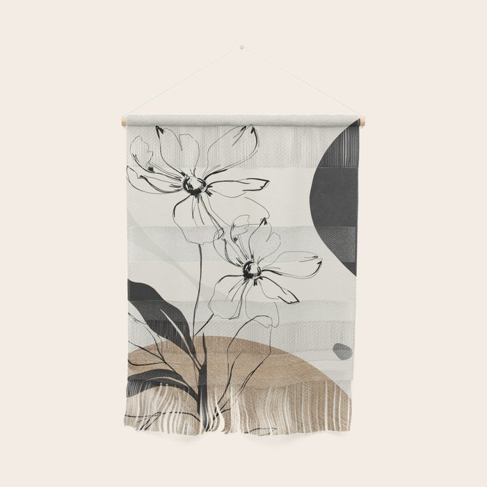 Abstract Art Minimal Flowers 3 Wall Hanging Gallery Image 1