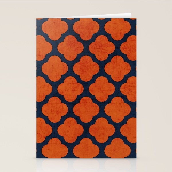 navy and orange clover Stationery Card Gallery Image 1