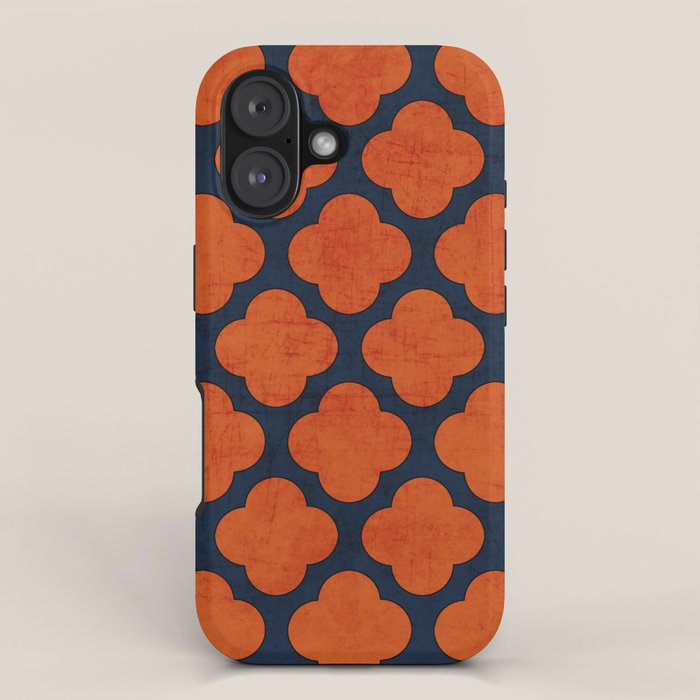 navy and orange clover iPhone Case Gallery Image 1