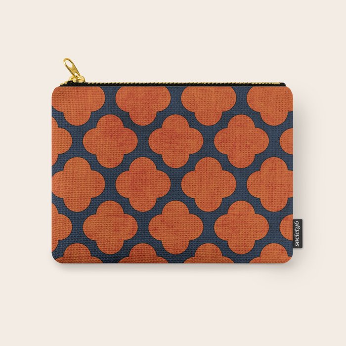 navy and orange clover Carry All Pouch Gallery Image 1