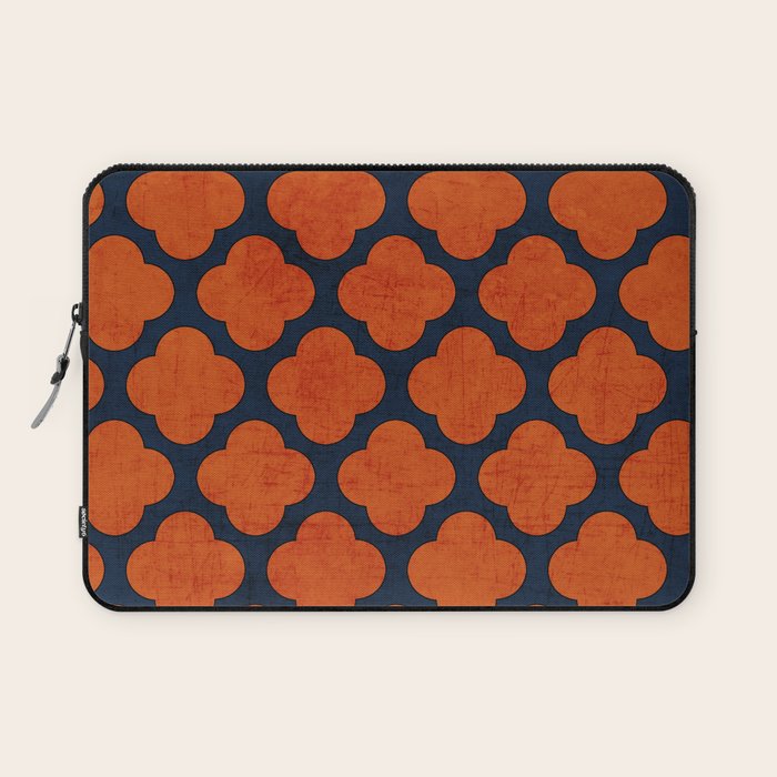 navy and orange clover Laptop Sleeve Gallery Image 1