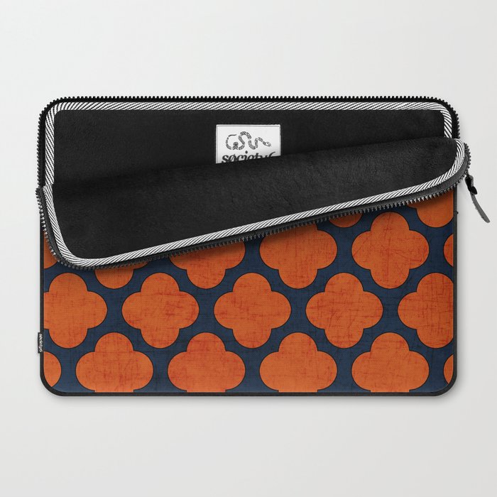 navy and orange clover Laptop Sleeve Gallery Image 2