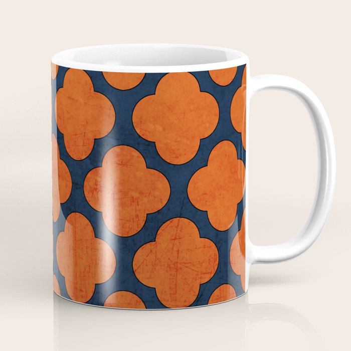 navy and orange clover Coffee Mug Gallery Image 1