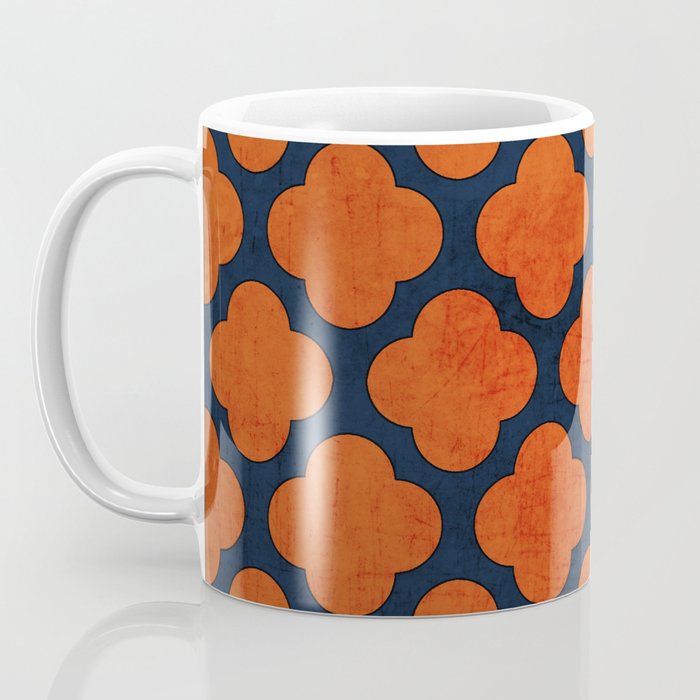 navy and orange clover Coffee Mug Gallery Image 3