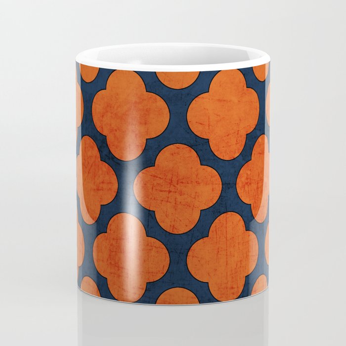 navy and orange clover Coffee Mug Gallery Image 4