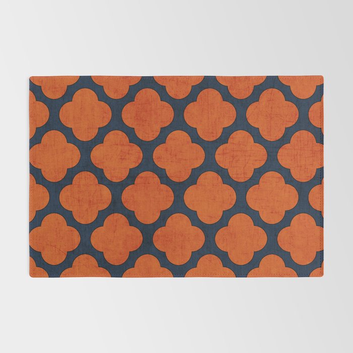 navy and orange clover Rug Gallery Image 2