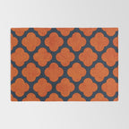 navy and orange clover Rug Gallery Image 2
