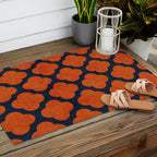 navy and orange clover Outdoor Rug Gallery Image 2