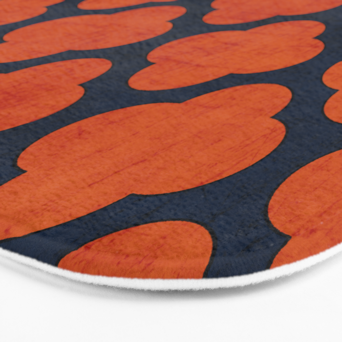navy and orange clover Bath Mat Gallery Image 3