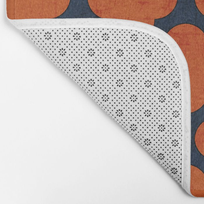 navy and orange clover Bath Mat Gallery Image 2