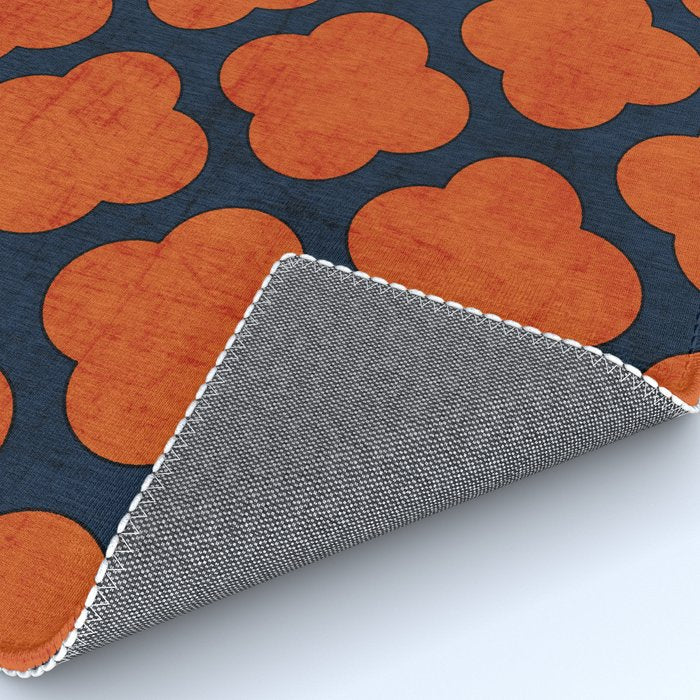navy and orange clover Rug Gallery Image 4