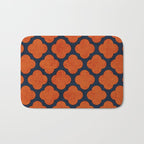 navy and orange clover Bath Mat Gallery Image 1