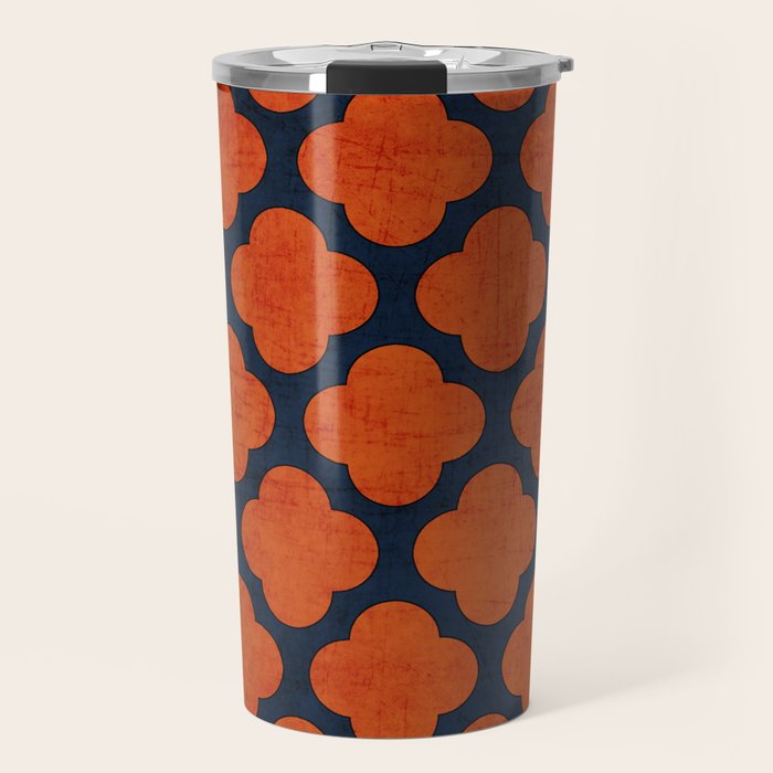 navy and orange clover Travel Mug Gallery Image 1
