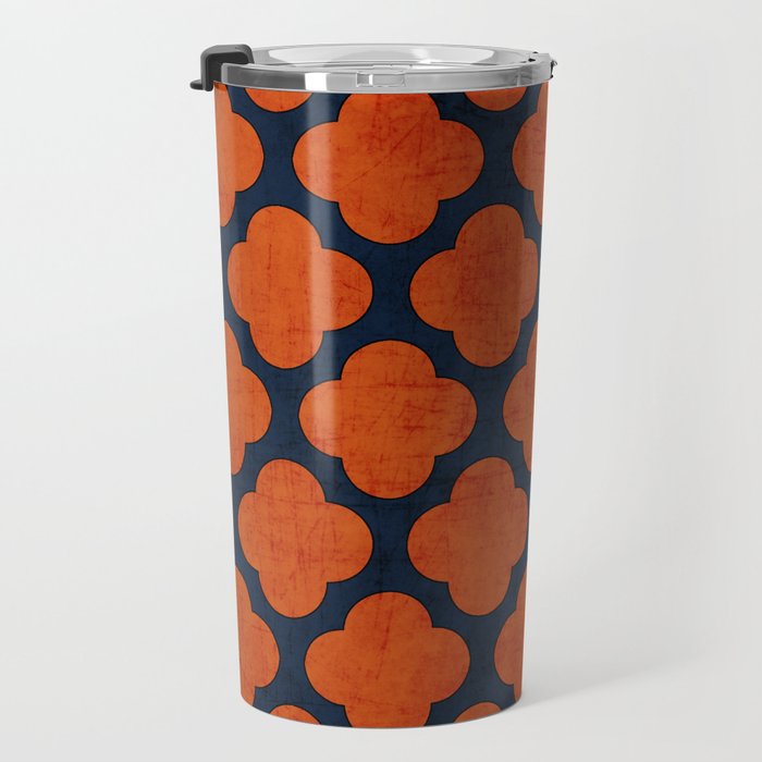 navy and orange clover Travel Mug Gallery Image 3
