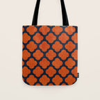 navy and orange clover Tote Bag Gallery Image 1