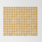 Watercolor Gingham - ochre on white  Throw Blanket Gallery Image 2
