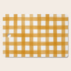 Watercolor Gingham - ochre on white  Cutting Board Gallery Image 1