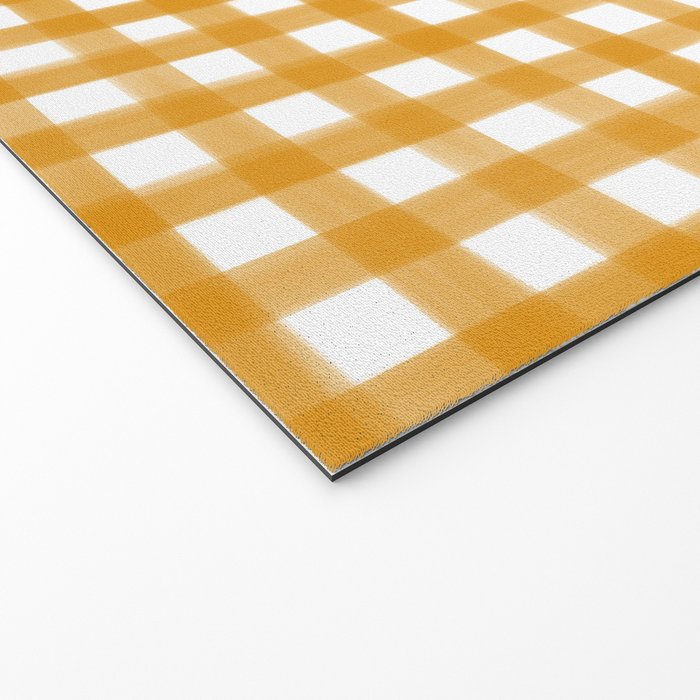 Watercolor Gingham - ochre on white  Welcome Mat Gallery Image 2