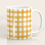Watercolor Gingham - ochre on white  Coffee Mug Gallery Image 1