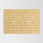 Watercolor Gingham - ochre on white  Rug Gallery Image 2