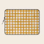 Watercolor Gingham - ochre on white  Laptop Sleeve Gallery Image 1