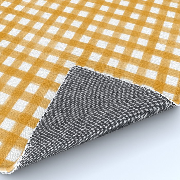 Watercolor Gingham - ochre on white  Rug Gallery Image 4