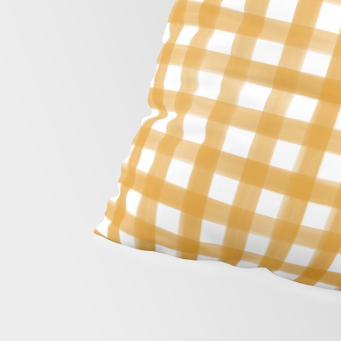 Watercolor Gingham - ochre on white  Pillow Sham Gallery Image 4