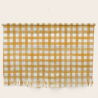 Watercolor Gingham - ochre on white  Wall Hanging Gallery Image 1