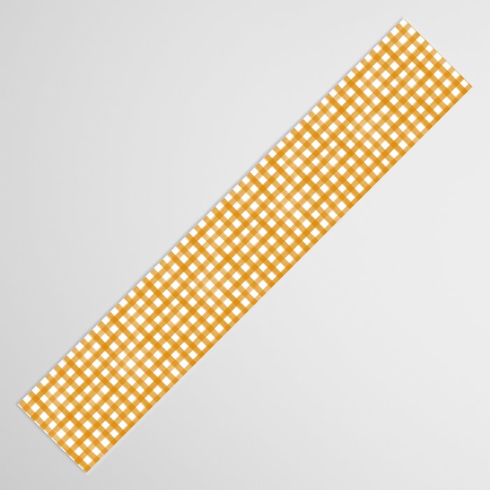 Watercolor Gingham - ochre on white  Table Runner Gallery Image 3