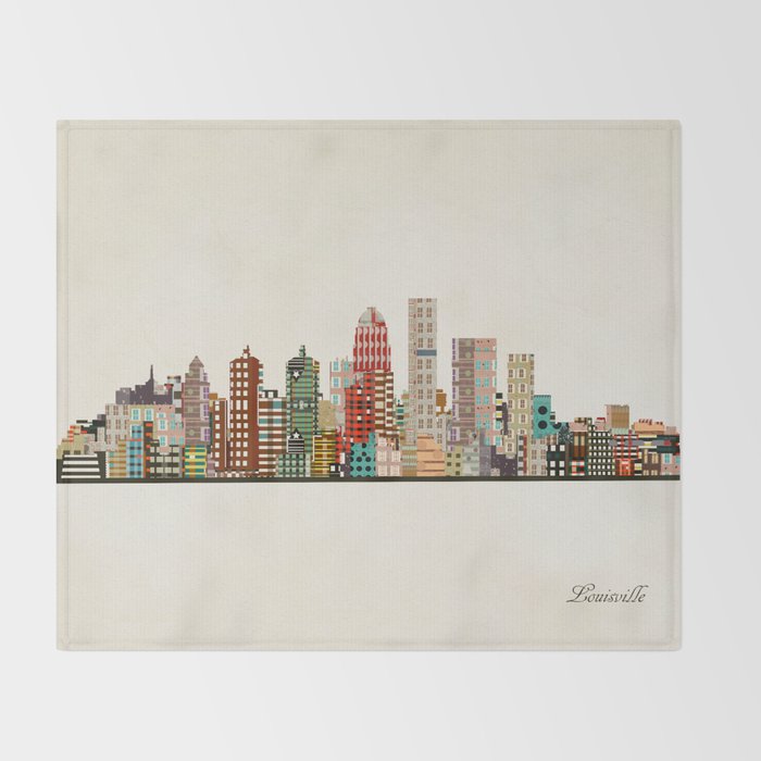 louisville kentucky skyline Throw Blanket Gallery Image 2