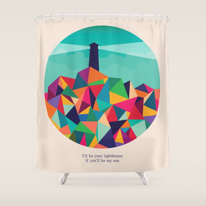 I'll be your lighthouse if you'll be my sea Shower Curtain Gallery Image 1