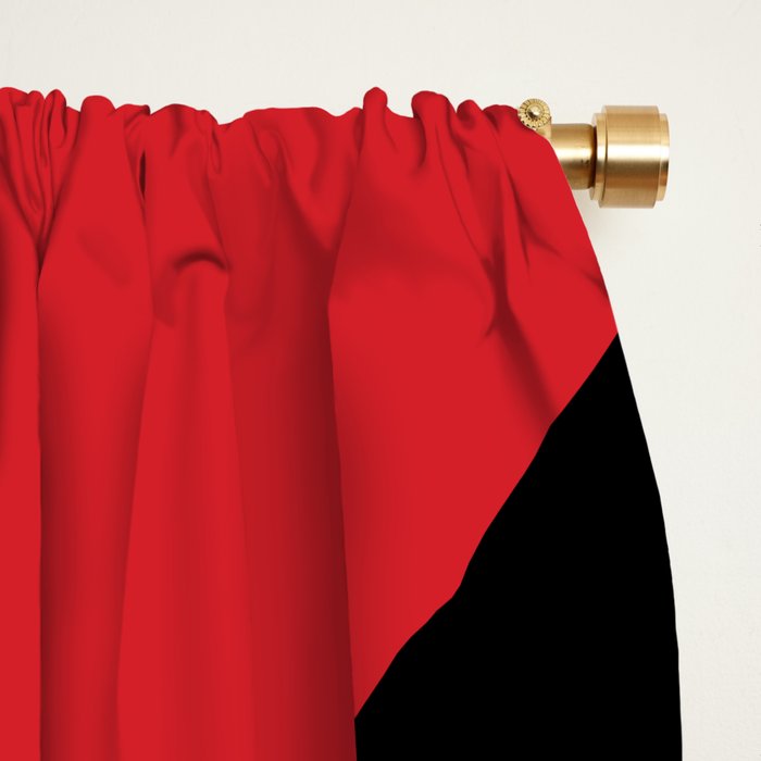 Modern Retro Liquid Swirl Abstract Pattern Black Red Gray Window Curtain Gallery Image 2