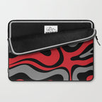 Modern Retro Liquid Swirl Abstract Pattern Black Red Gray Laptop Sleeve Gallery Image 2