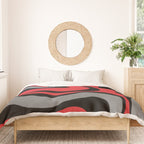 Modern Retro Liquid Swirl Abstract Pattern Black Red Gray Duvet Cover Gallery Image 3