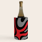 Modern Retro Liquid Swirl Abstract Pattern Black Red Gray Wine Chiller Gallery Image 3