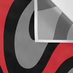 Modern Retro Liquid Swirl Abstract Pattern Black Red Gray Wall Tapestry Gallery Image 3