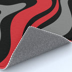 Modern Retro Liquid Swirl Abstract Pattern Black Red Gray Rug Gallery Image 4