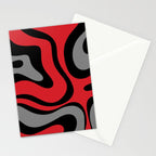 Modern Retro Liquid Swirl Abstract Pattern Black Red Gray Stationery Card Gallery Image 2