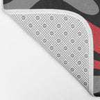Modern Retro Liquid Swirl Abstract Pattern Black Red Gray Bath Mat Gallery Image 2