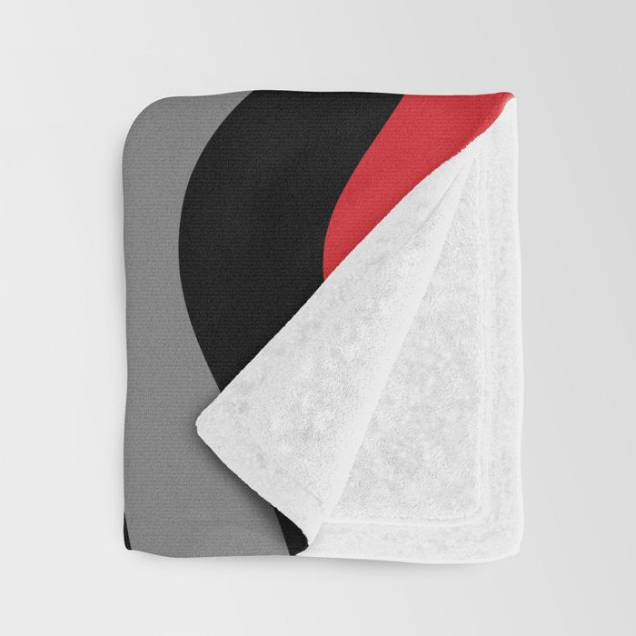 Modern Retro Liquid Swirl Abstract Pattern Black Red Gray Throw Blanket Gallery Image 3