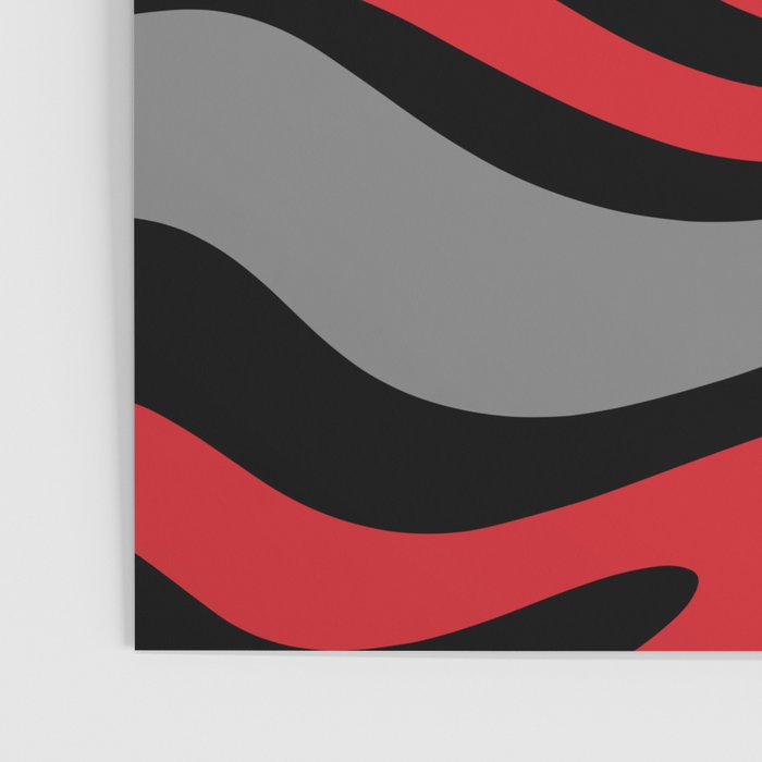 Modern Retro Liquid Swirl Abstract Pattern Black Red Gray Poster Gallery Image 3