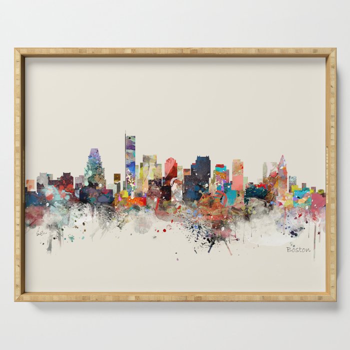 boston skyline Serving Tray Gallery Image 1