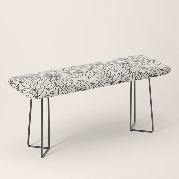 Black and White Leaves  Bench Gallery Image 1