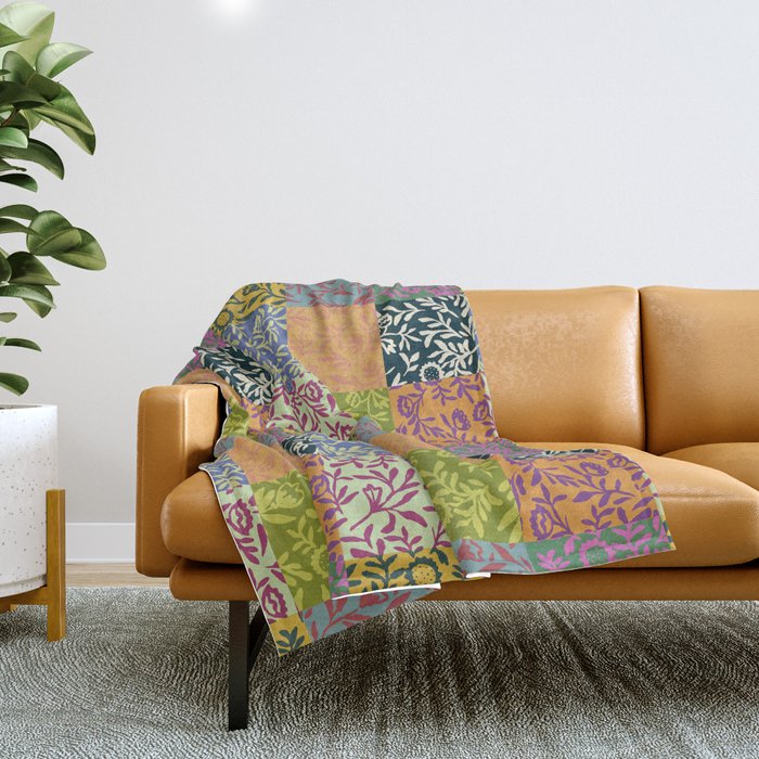 Full color patch Throw Blanket Gallery Image 1