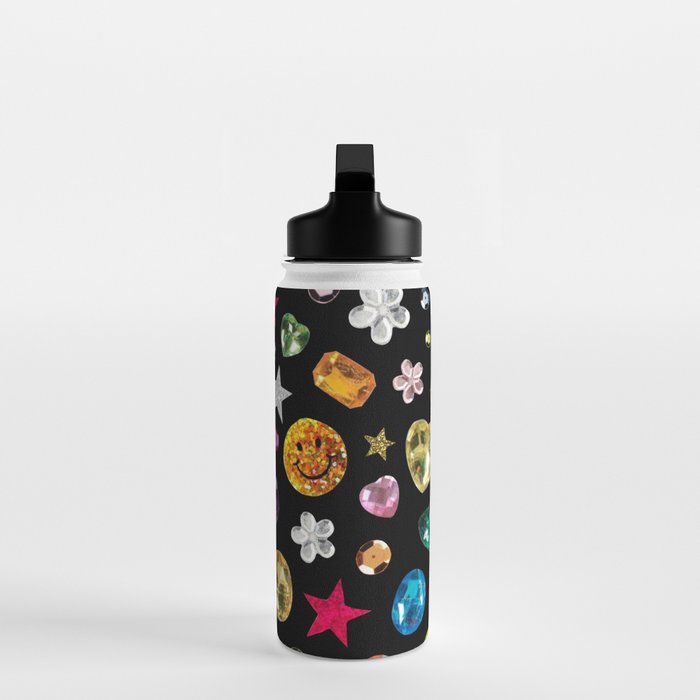 Gem Print in Black Water Bottle Gallery Image 3
