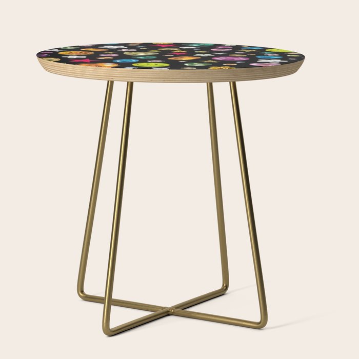 Gem Print in Black Side Table Gallery Image 1