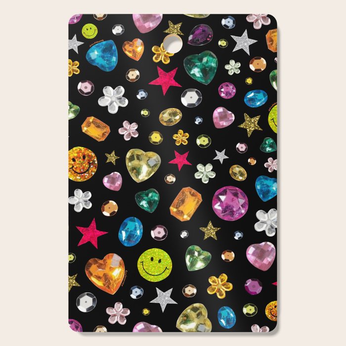 Gem Print in Black Cutting Board Gallery Image 1