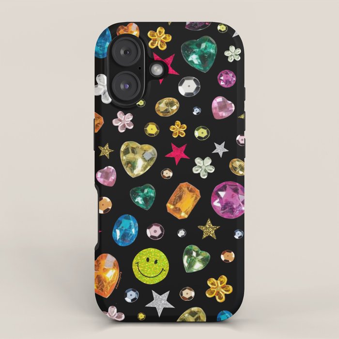 Gem Print in Black iPhone Case Gallery Image 1