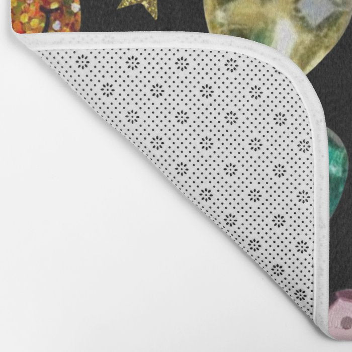 Gem Print in Black Bath Mat Gallery Image 2